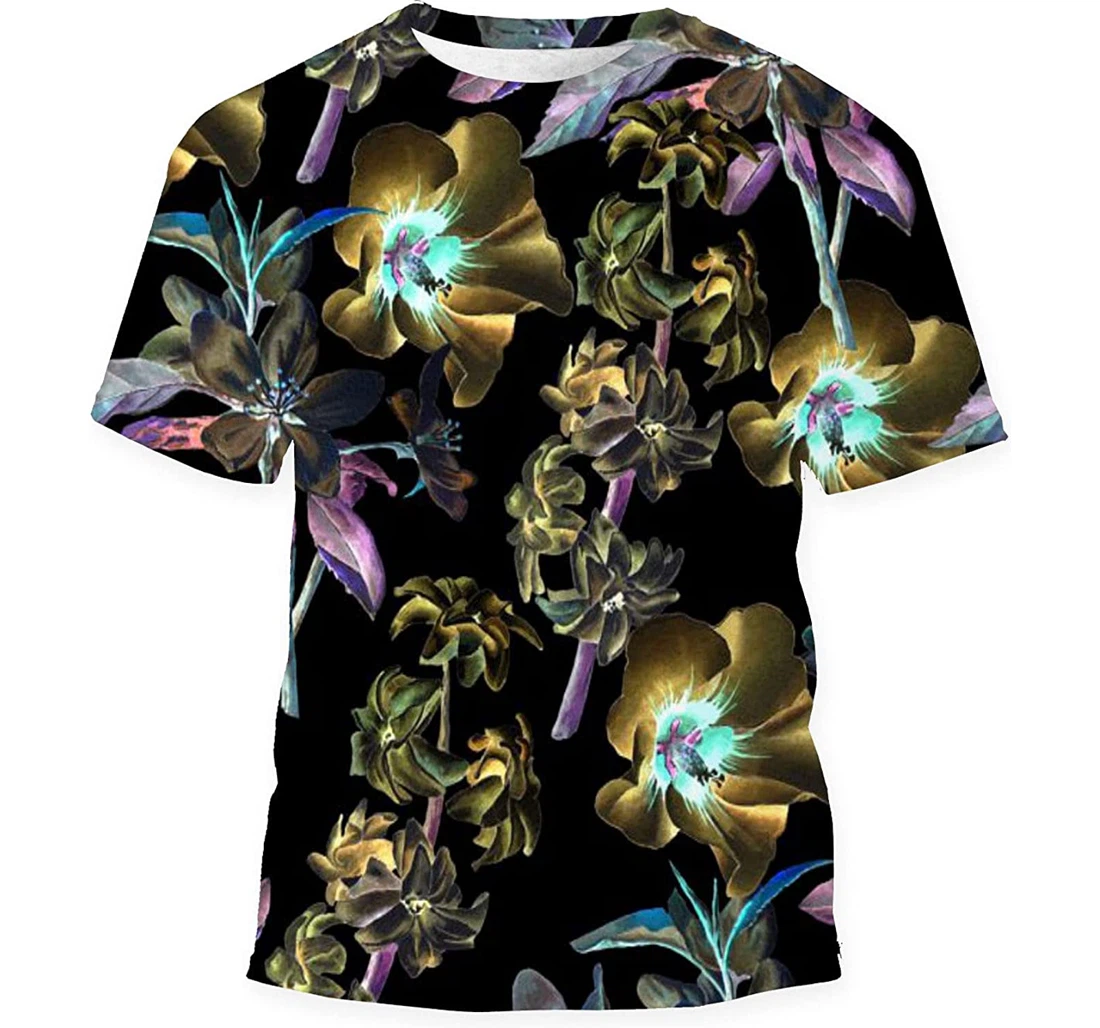 Flowers Blossom Hyacinth Watercolor - 3D Printed T-shirt, Long Sleeves Shirt