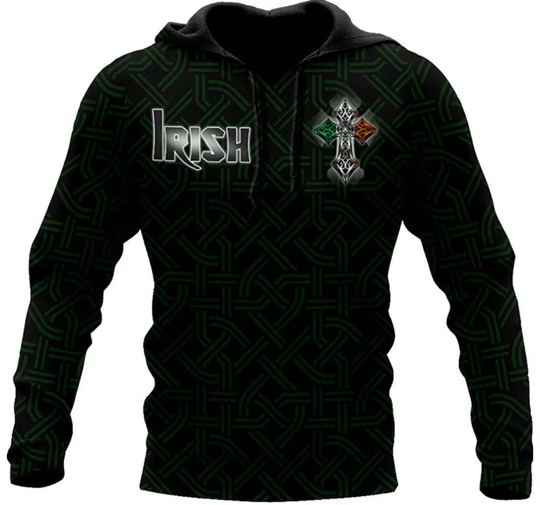 Irish Saint Patrick's Day Shamrock - 3D Printed Pullover Hoodie