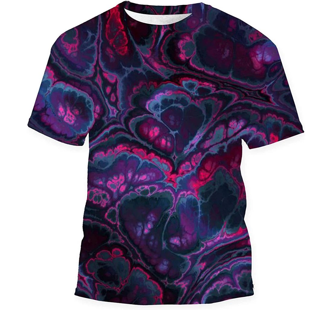 Fractal Marble Vibrant Ornate Jpg - 3D Printed T-shirt, Long Sleeves Shirt