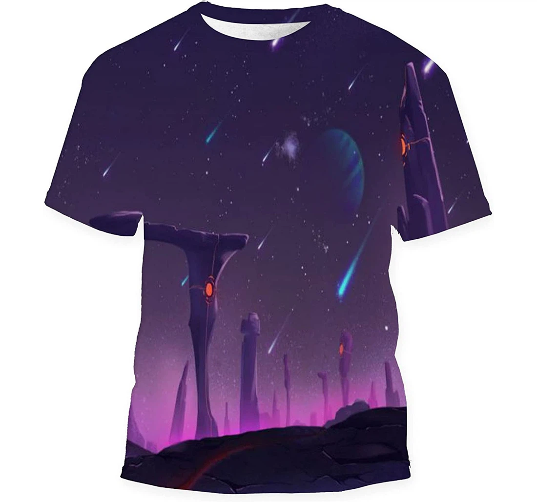 Fantastic Exotic Allen Planets Environment Meteor - 3D Printed T-shirt, Long Sleeves Shirt