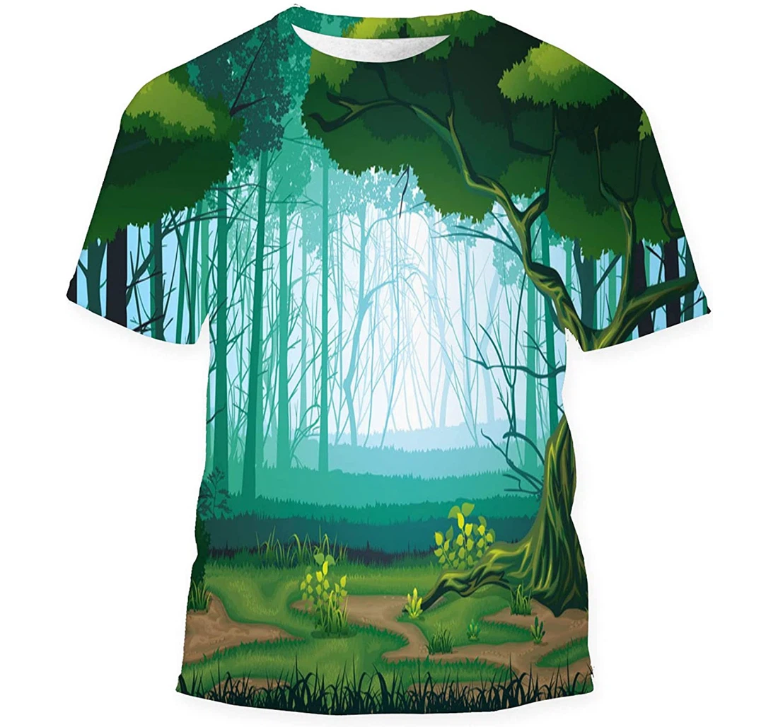 Horizontal Background Landscape - 3D Printed T-shirt, Long Sleeves Shirt