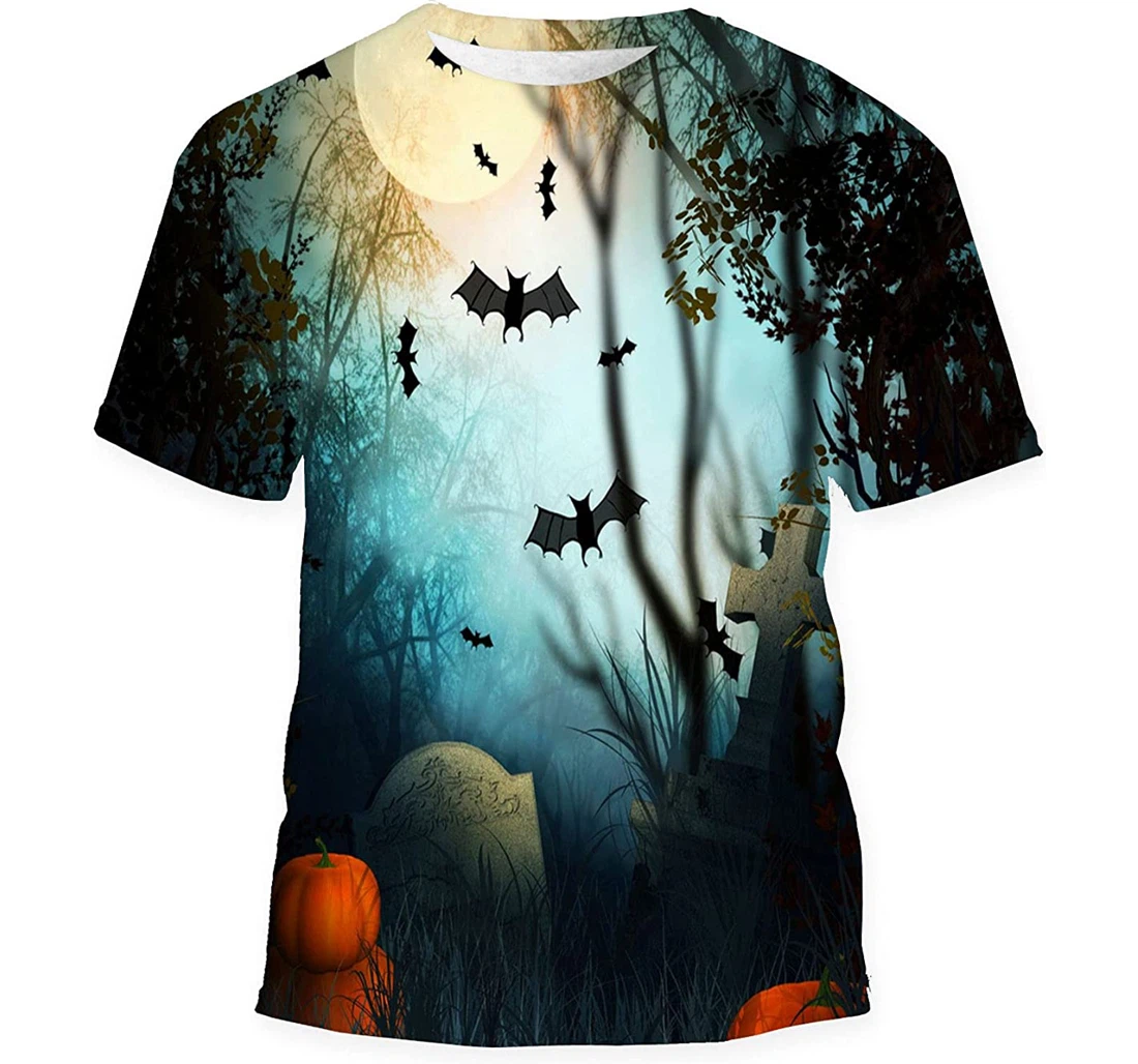 Halloween Backdrop - 3D Printed T-shirt, Long Sleeves Shirt