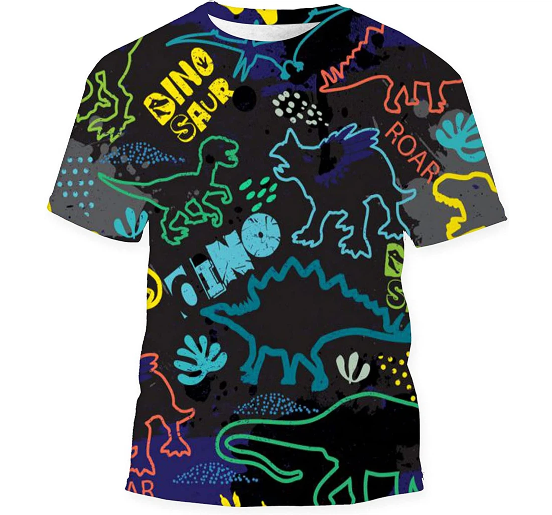 Dino Tshirts Textiles - 3D Printed T-shirt, Long Sleeves Shirt