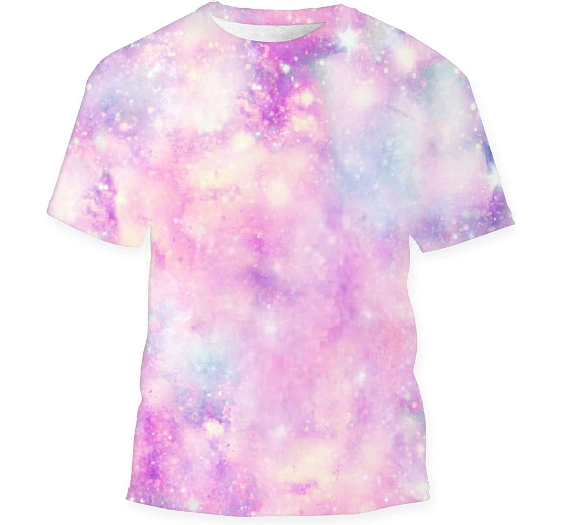 Pink Galaxy Space Stars - 3D Printed T-shirt, Long Sleeves Shirt