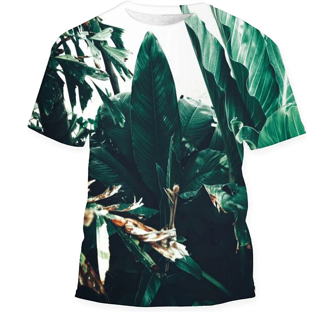 Beautiful Tropical Leaves - 3D Printed T-shirt, Long Sleeves Shirt