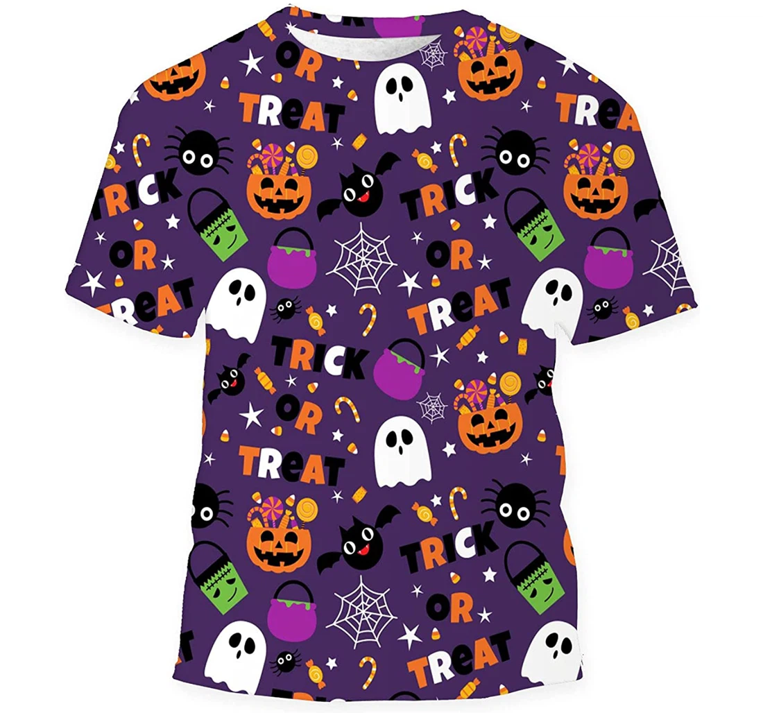 Halloween Sweet Candy Background - 3D Printed T-shirt, Long Sleeves Shirt