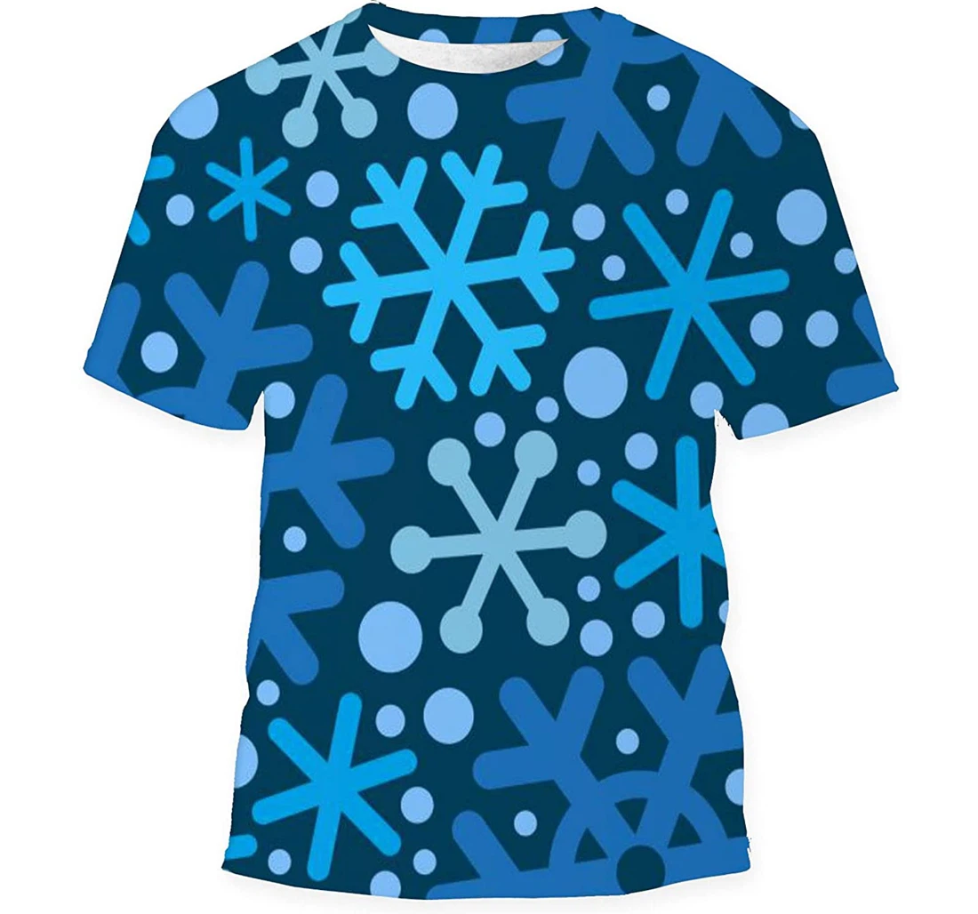 Snowflakes Christmas Background - 3D Printed T-shirt, Long Sleeves Shirt