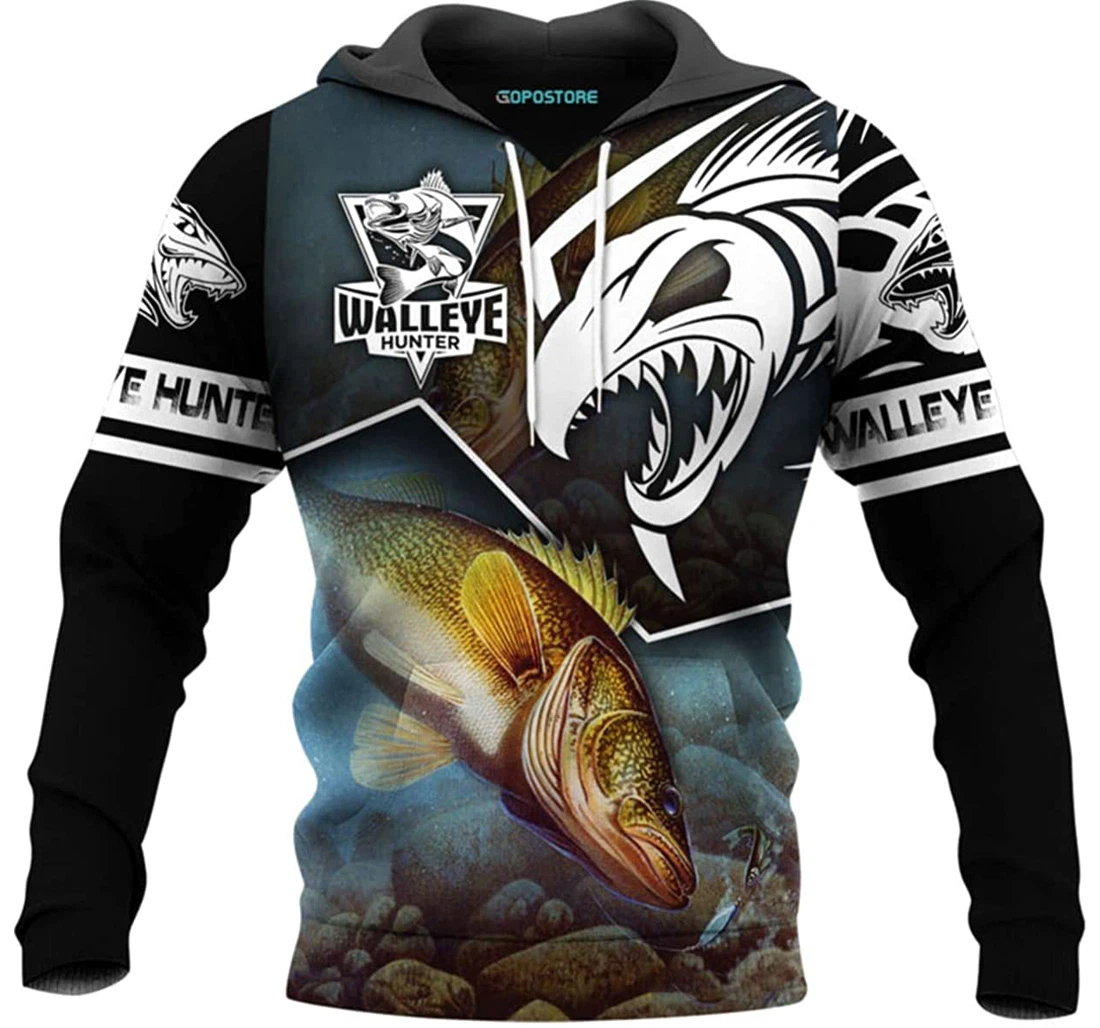 Fish Hunter Shirts Fleece Short - 3D Printed Pullover Hoodie