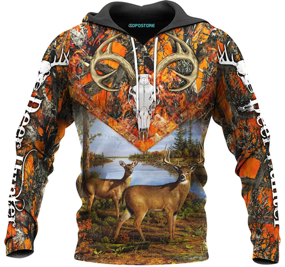 Beautiful Deer Hunting Shirts Fleece Short - 3D Printed Pullover Hoodie