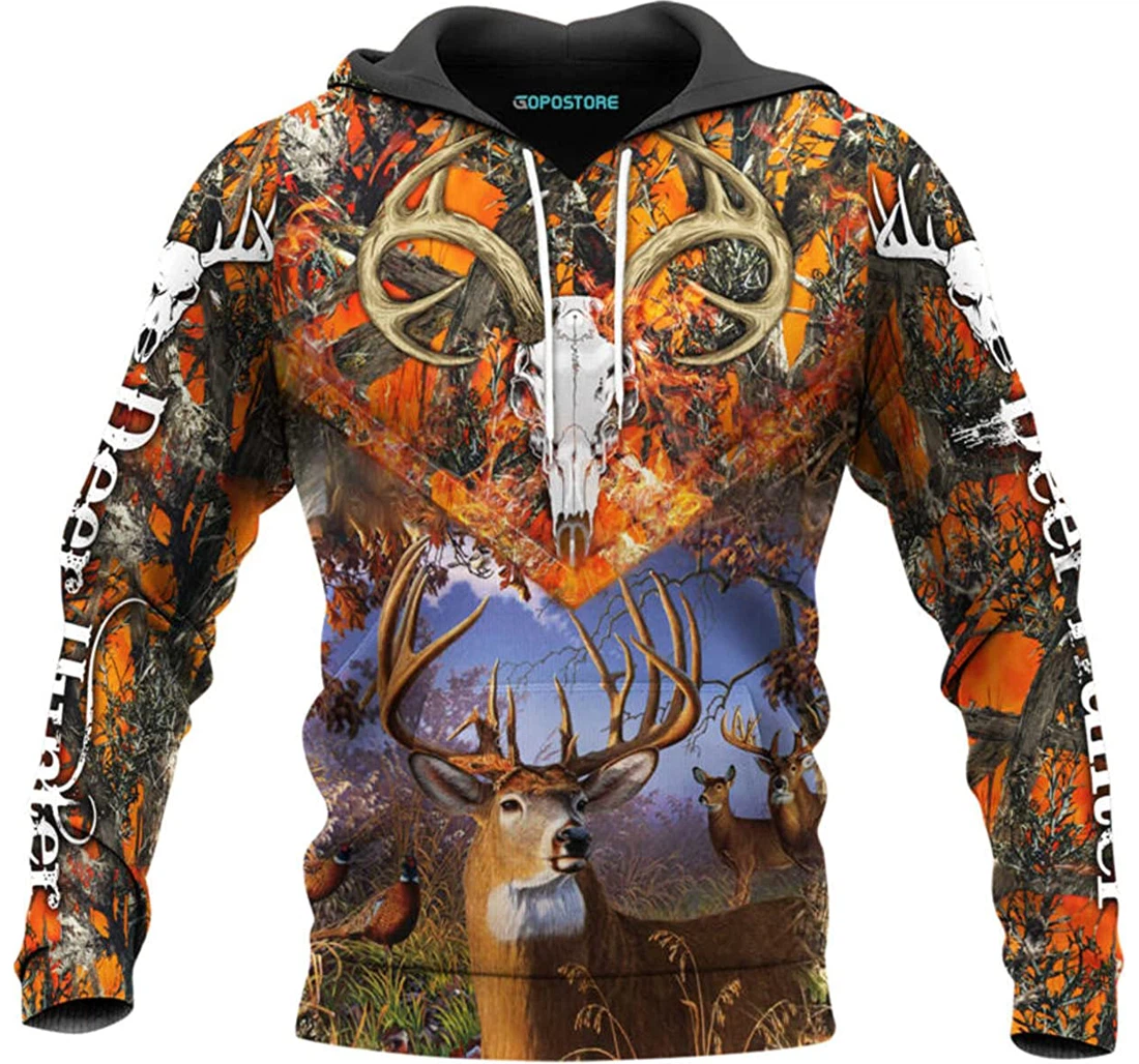 Beautiful Deer Hunting Shirts Fleece Short - 3D Printed Pullover Hoodie