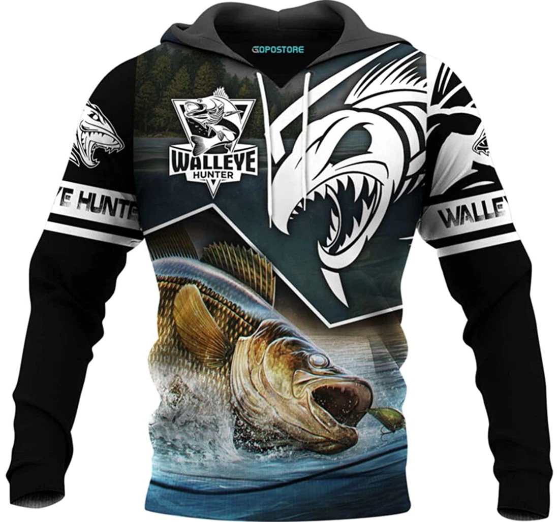 Fish Hunter Shirts Fleece Short - 3D Printed Pullover Hoodie