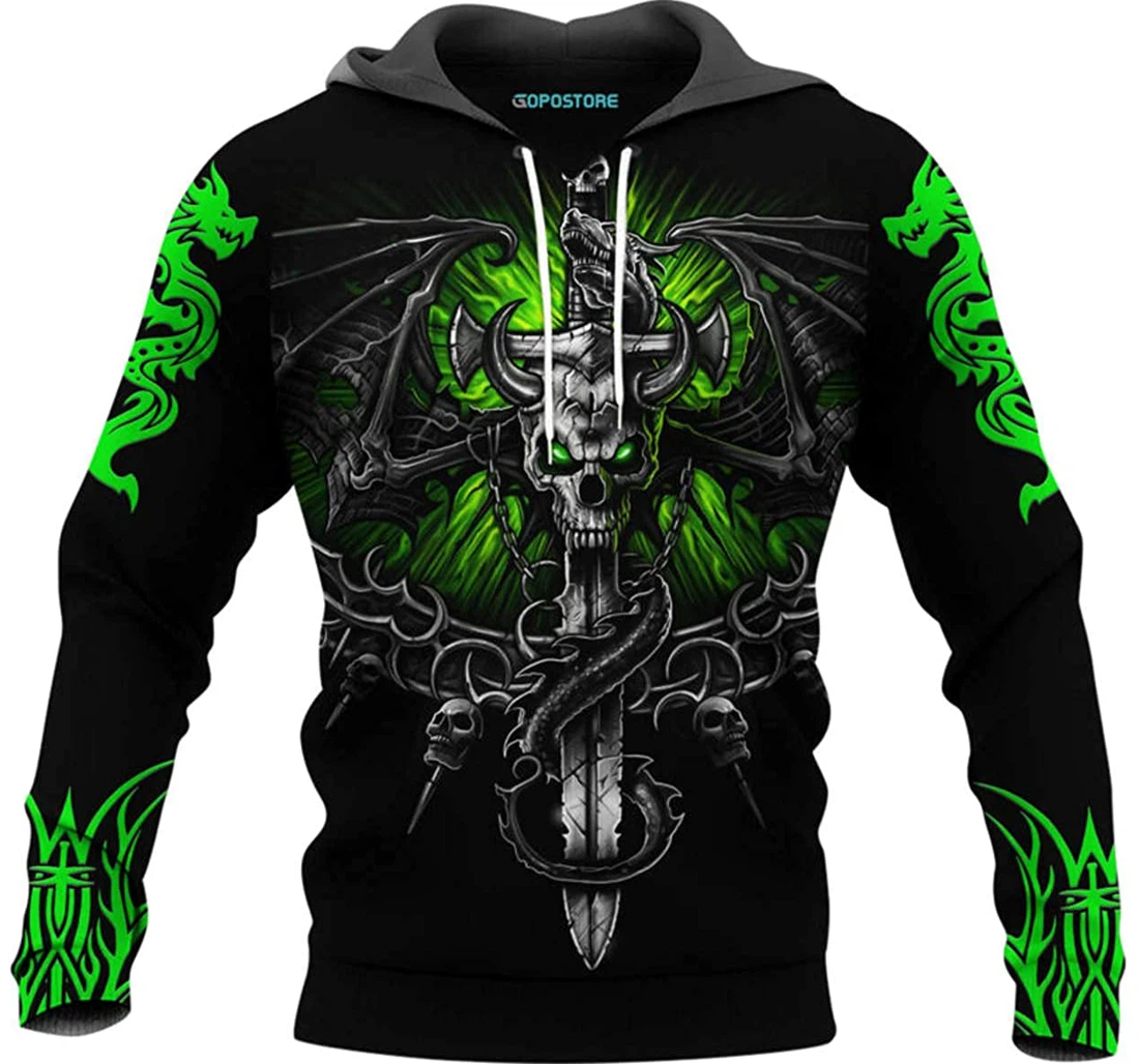 Skull Tattoo Shirts Fleece Short - 3D Printed Pullover Hoodie