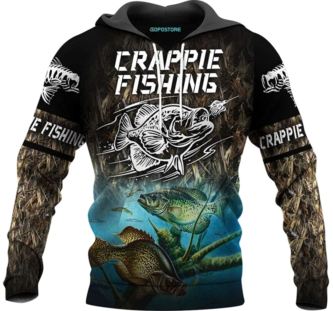 Love Crappie Fishing Shirts Fleece Short - 3D Printed Pullover Hoodie