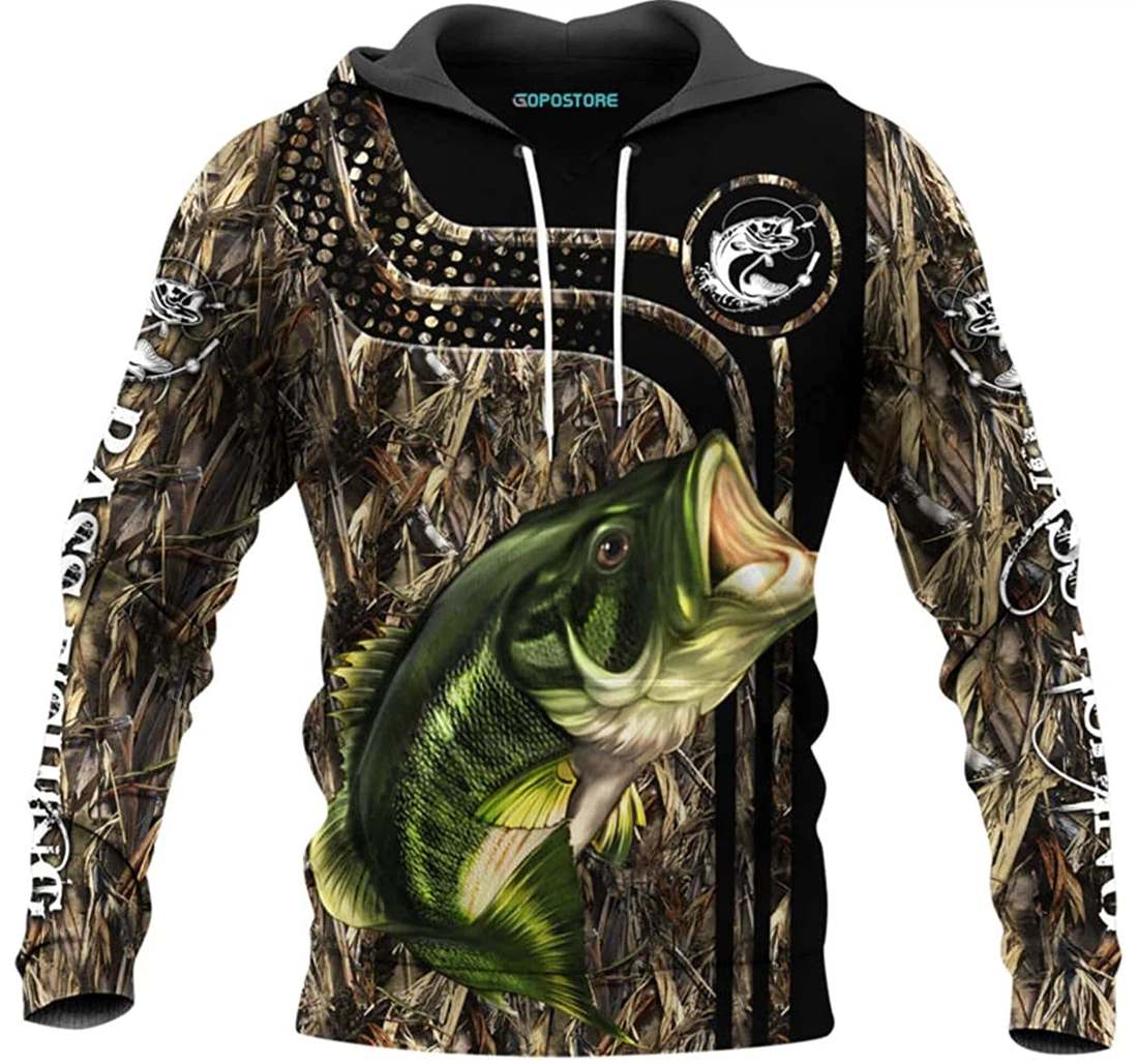 Bass Fishing Shirts Fleece Short - 3D Printed Pullover Hoodie