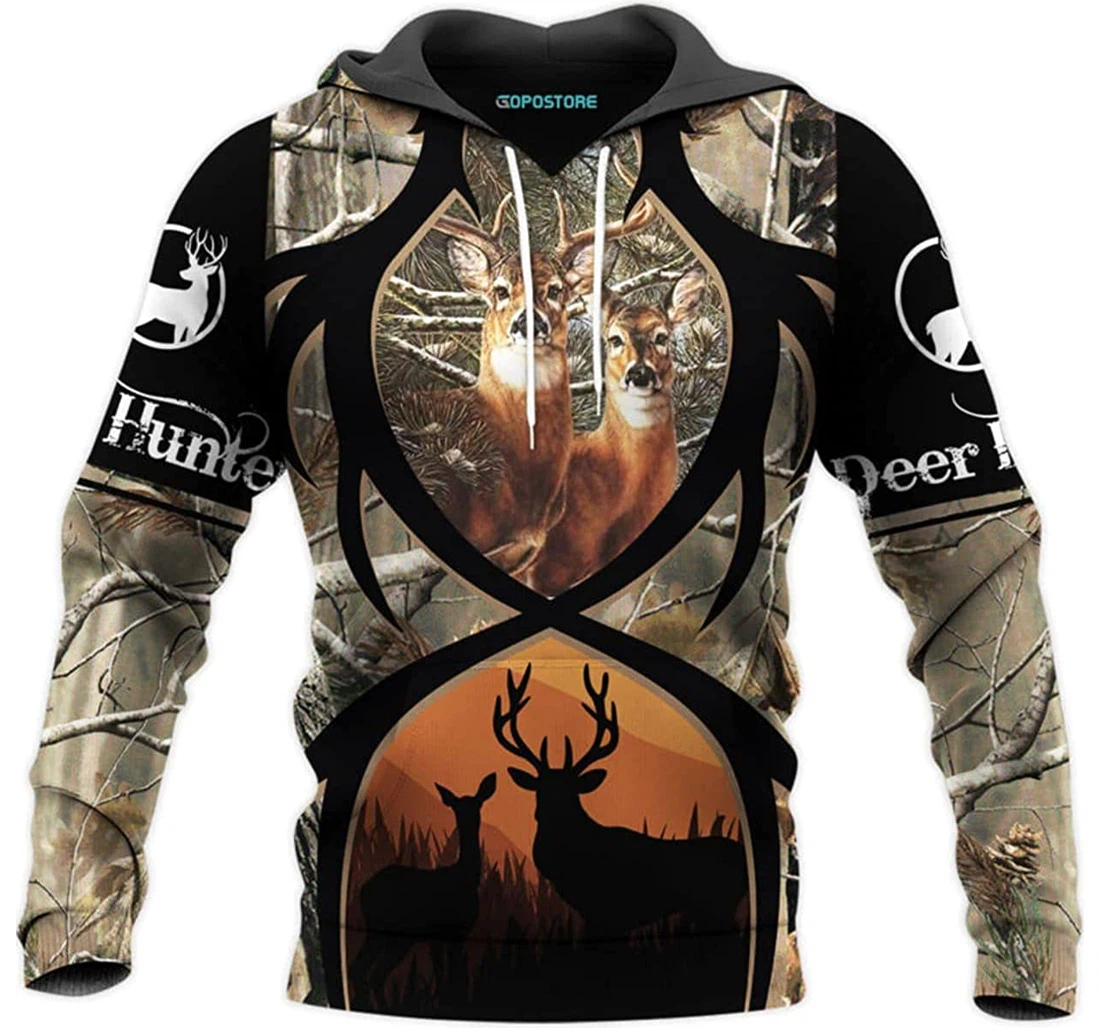 Deer Hunting Shirts Fleece Short - 3D Printed Pullover Hoodie