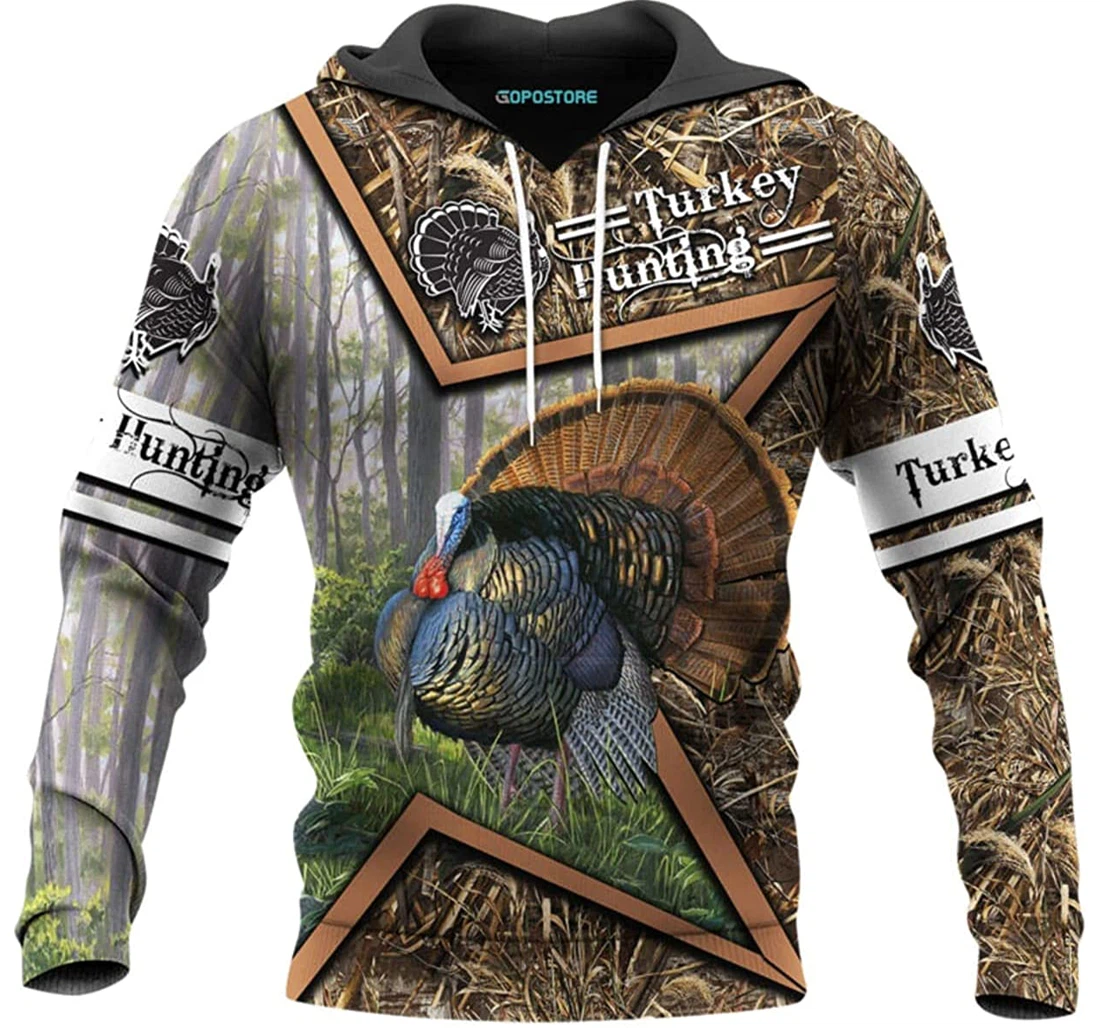 Turkey Hunting Shirts Fleece Short - 3D Printed Pullover Hoodie