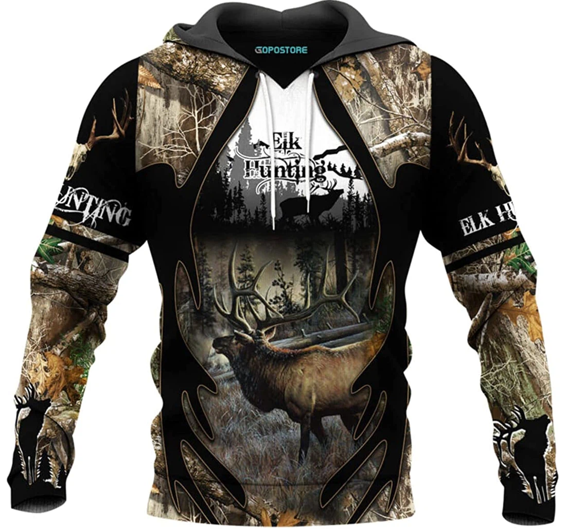 Elk Hunting Shirts Fleece Short - 3D Printed Pullover Hoodie