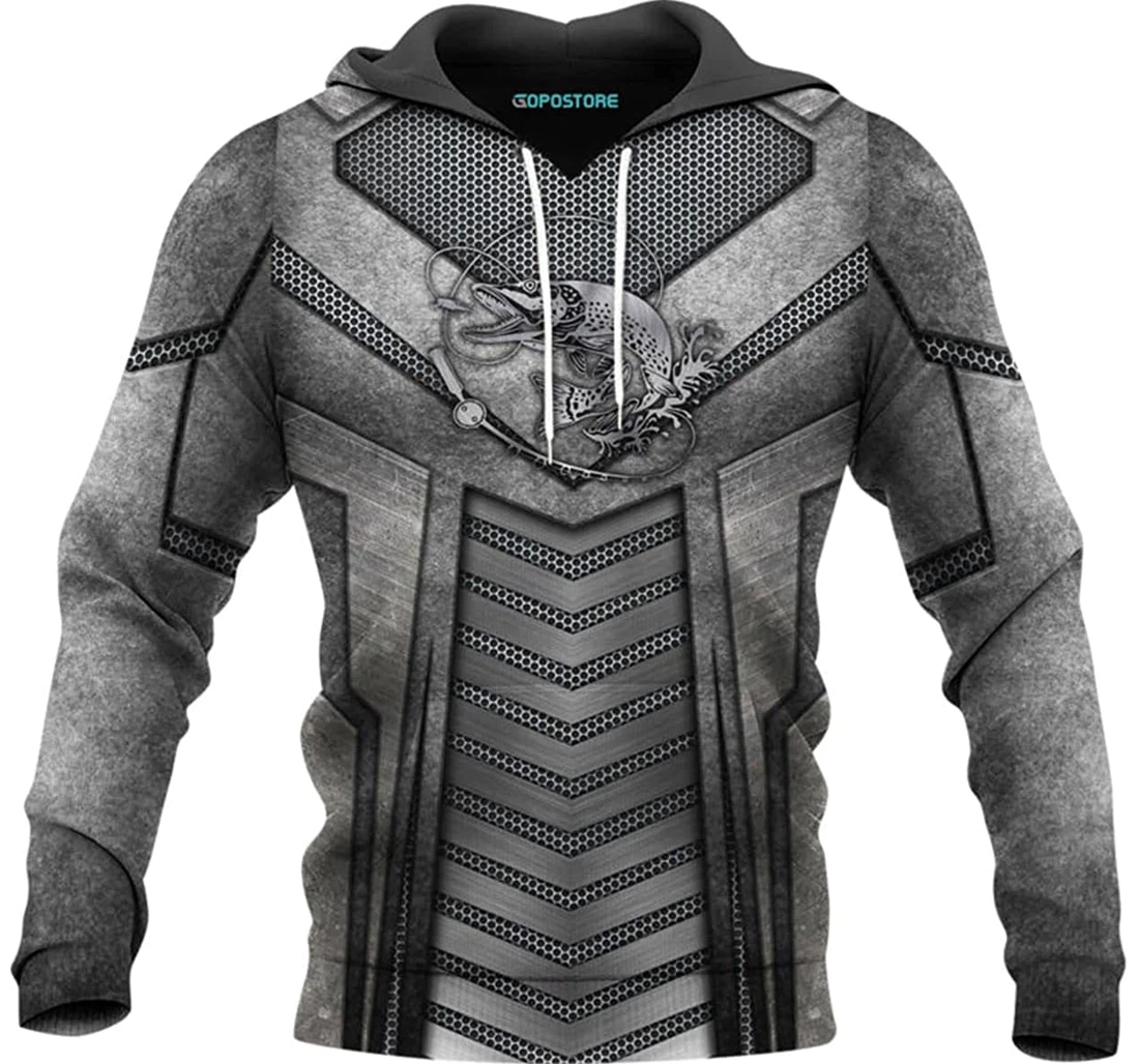 Metal Fishing Shirts Fleece Short - 3D Printed Pullover Hoodie