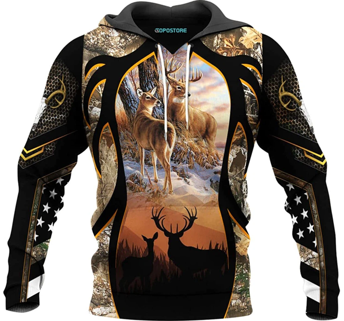 Deer Hunter Shirts Fleece Short - 3D Printed Pullover Hoodie