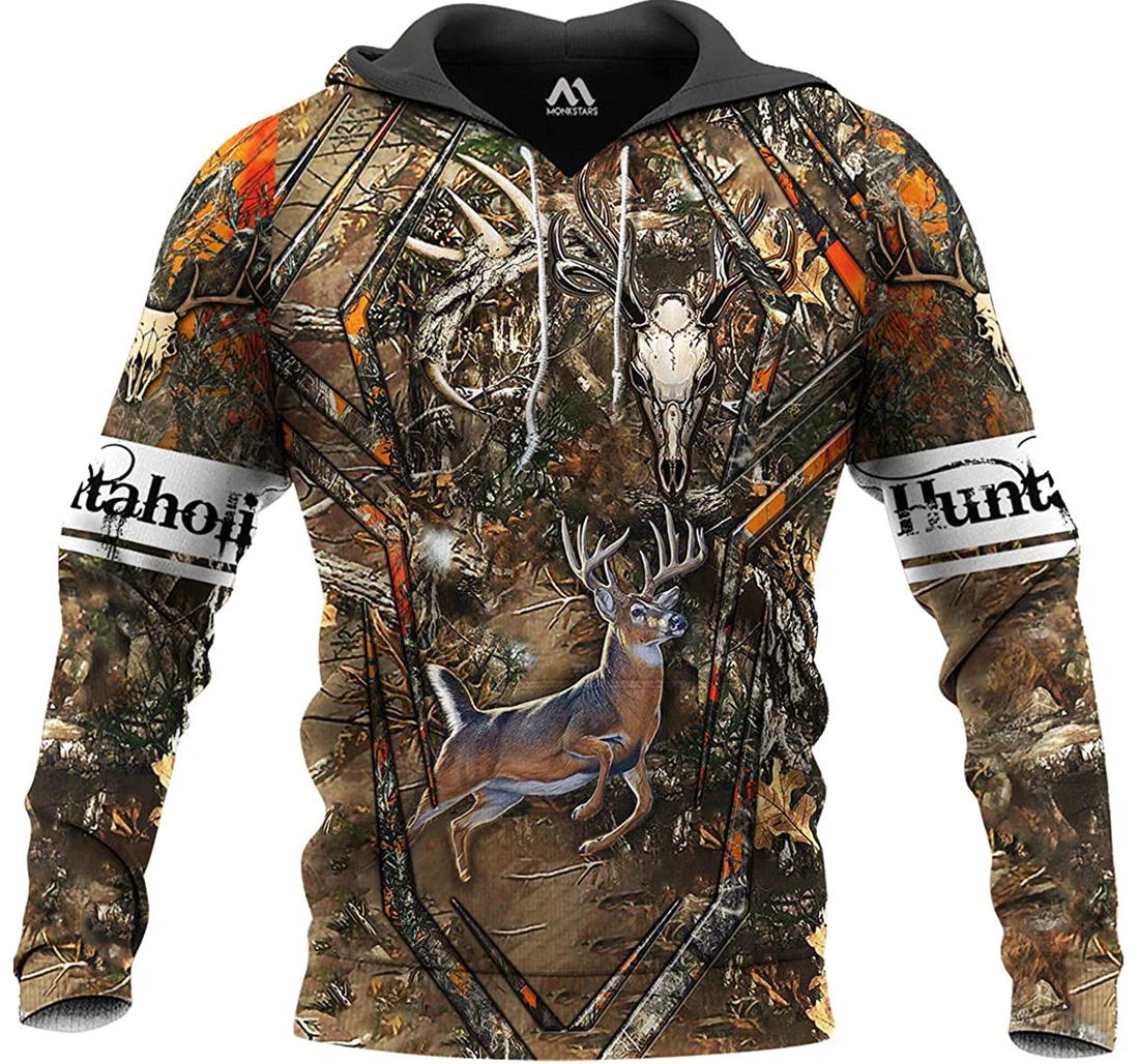 Hunting Beautiful Camo Fleece Short - 3D Printed Pullover Hoodie