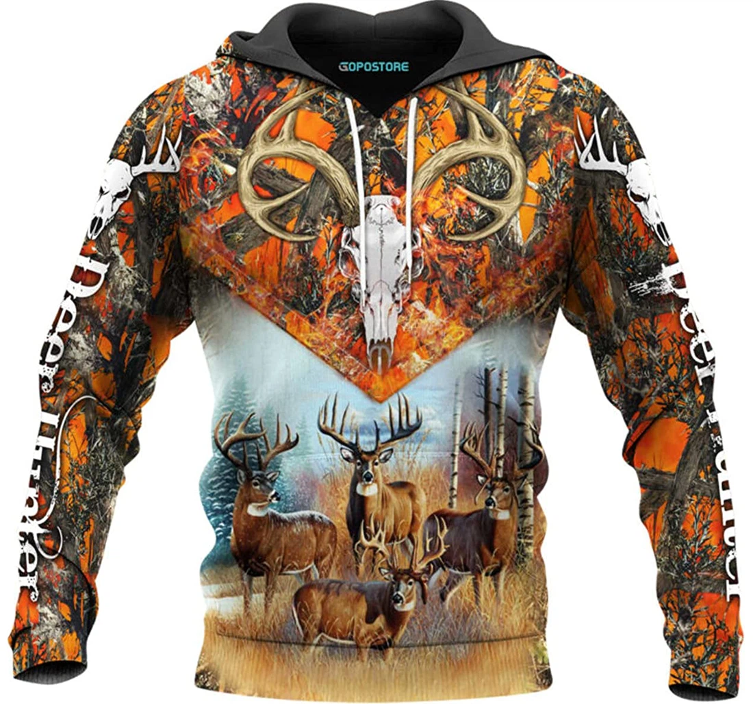 Beautiful Deer Hunting Shirts Fleece Short - 3D Printed Pullover Hoodie