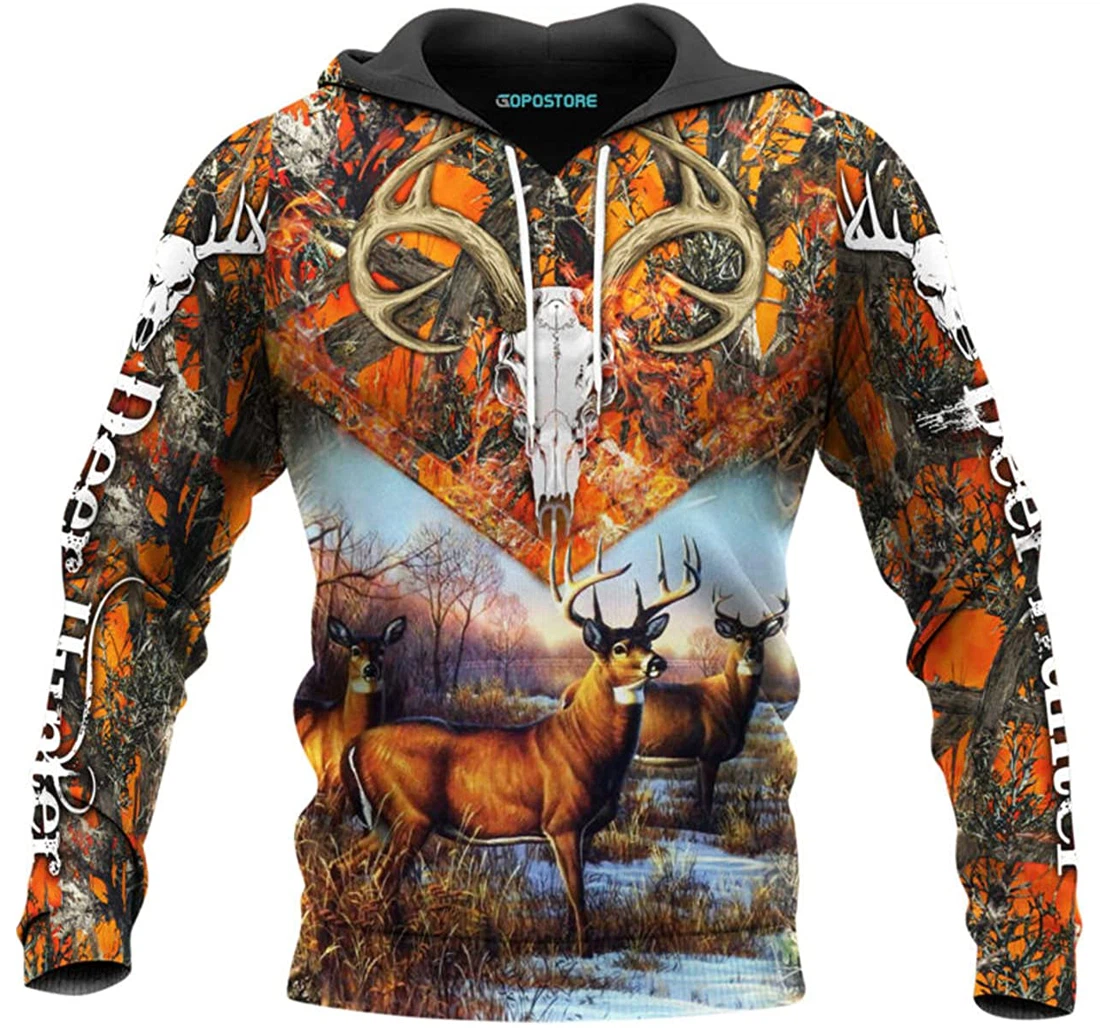 Beautiful Deer Hunting Shirts Fleece Short - 3D Printed Pullover Hoodie