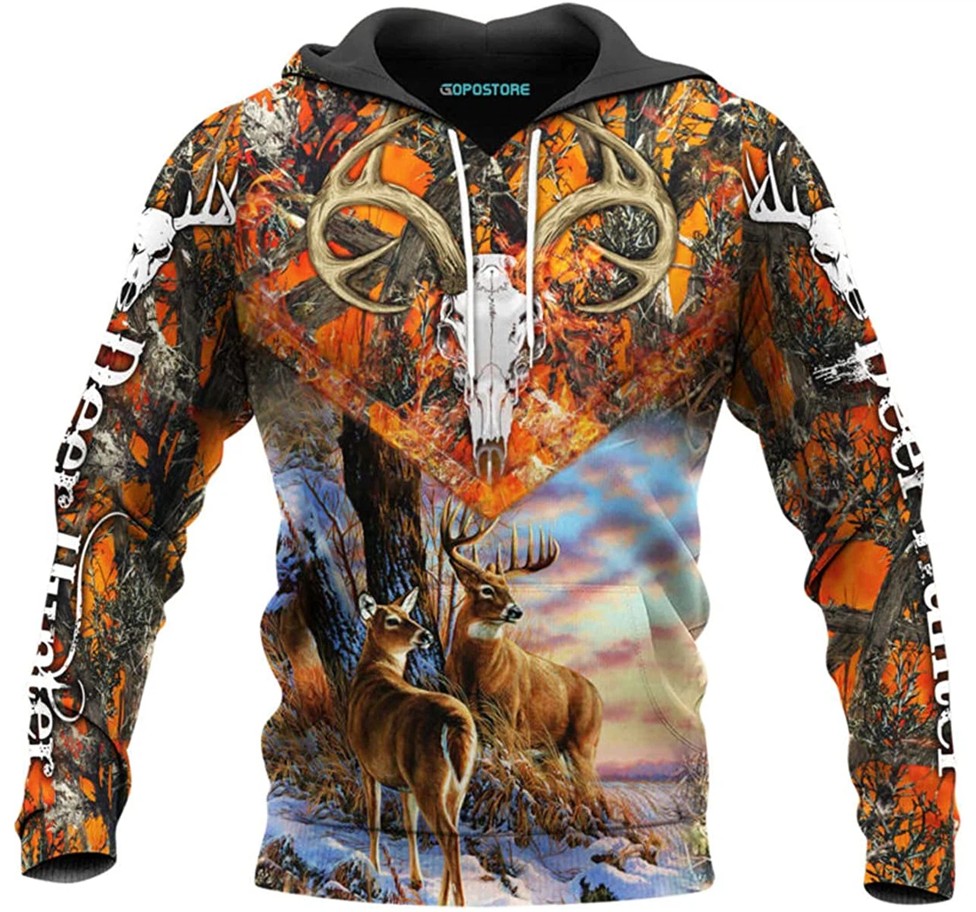 Beautiful Deer Hunting Shirts Fleece Short - 3D Printed Pullover Hoodie