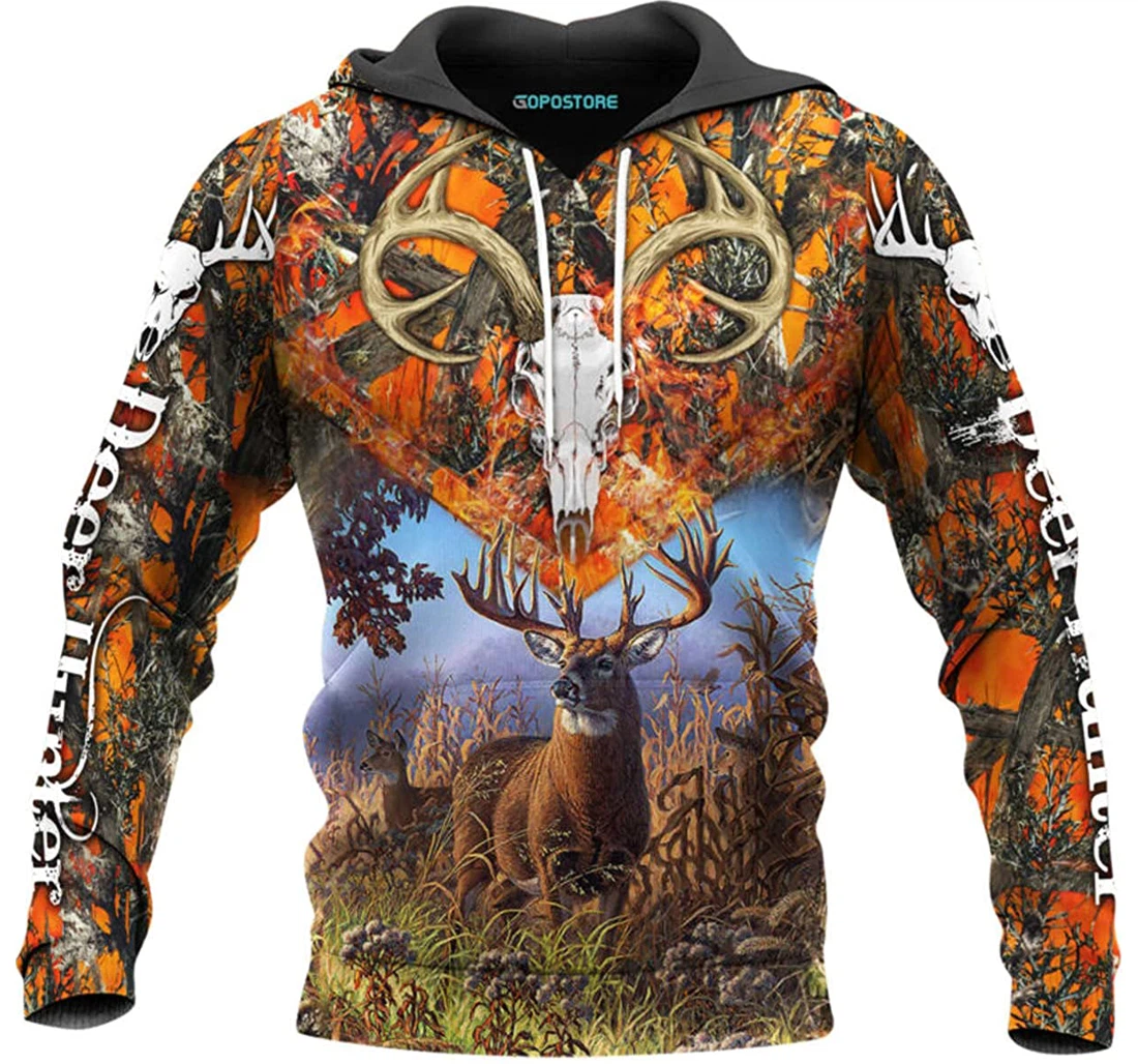 Beautiful Deer Hunting Shirts Fleece Short - 3D Printed Pullover Hoodie