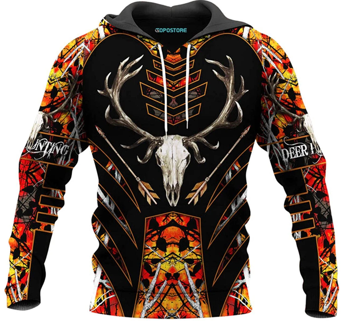 Deer Hunting Shirts Fleece Short - 3D Printed Pullover Hoodie