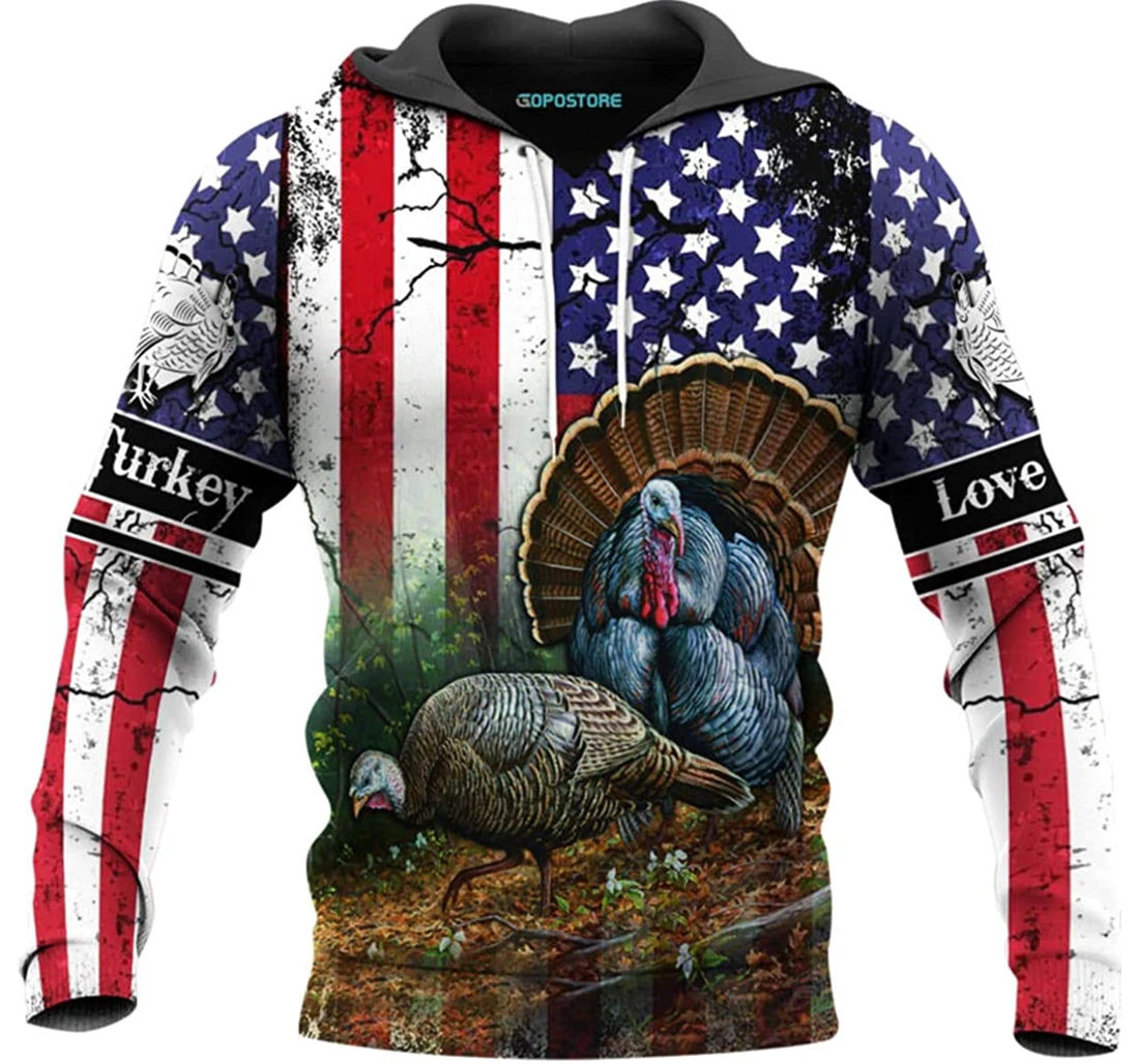 Love Turkey Shirts Fleece Short - 3D Printed Pullover Hoodie