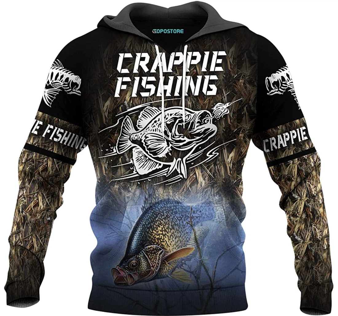 Love Crappie Fishing Shirts Fleece Short - 3D Printed Pullover Hoodie