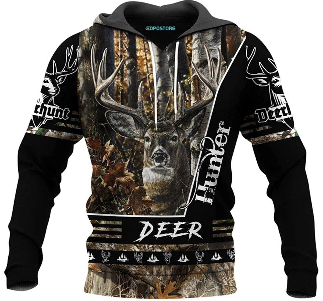 Deer Hunting Art Shirts Fleece Short - 3D Printed Pullover Hoodie