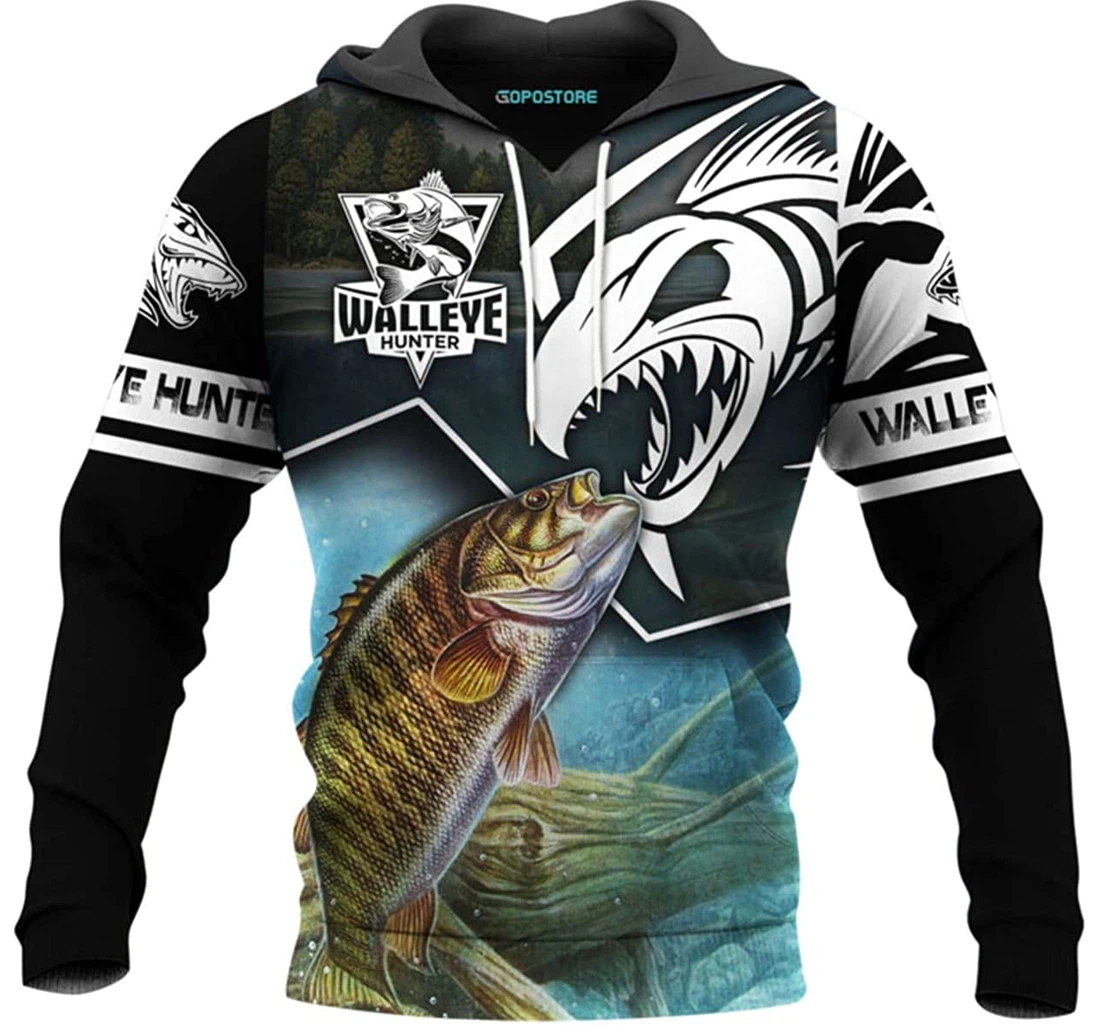 Fish Hunter Shirts Fleece Short - 3D Printed Pullover Hoodie