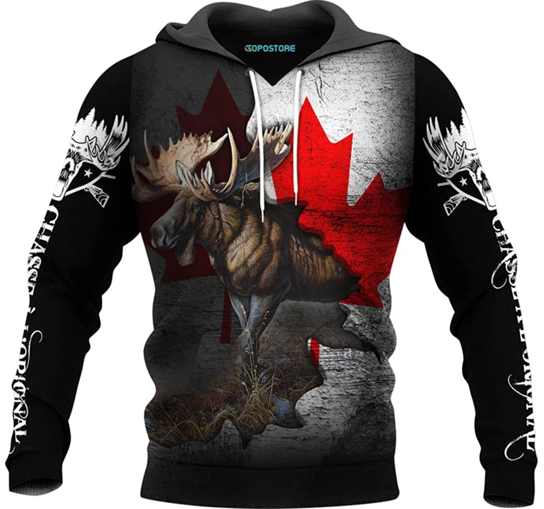 Love Moose Hunting Shirts Fleece Short - 3D Printed Pullover Hoodie