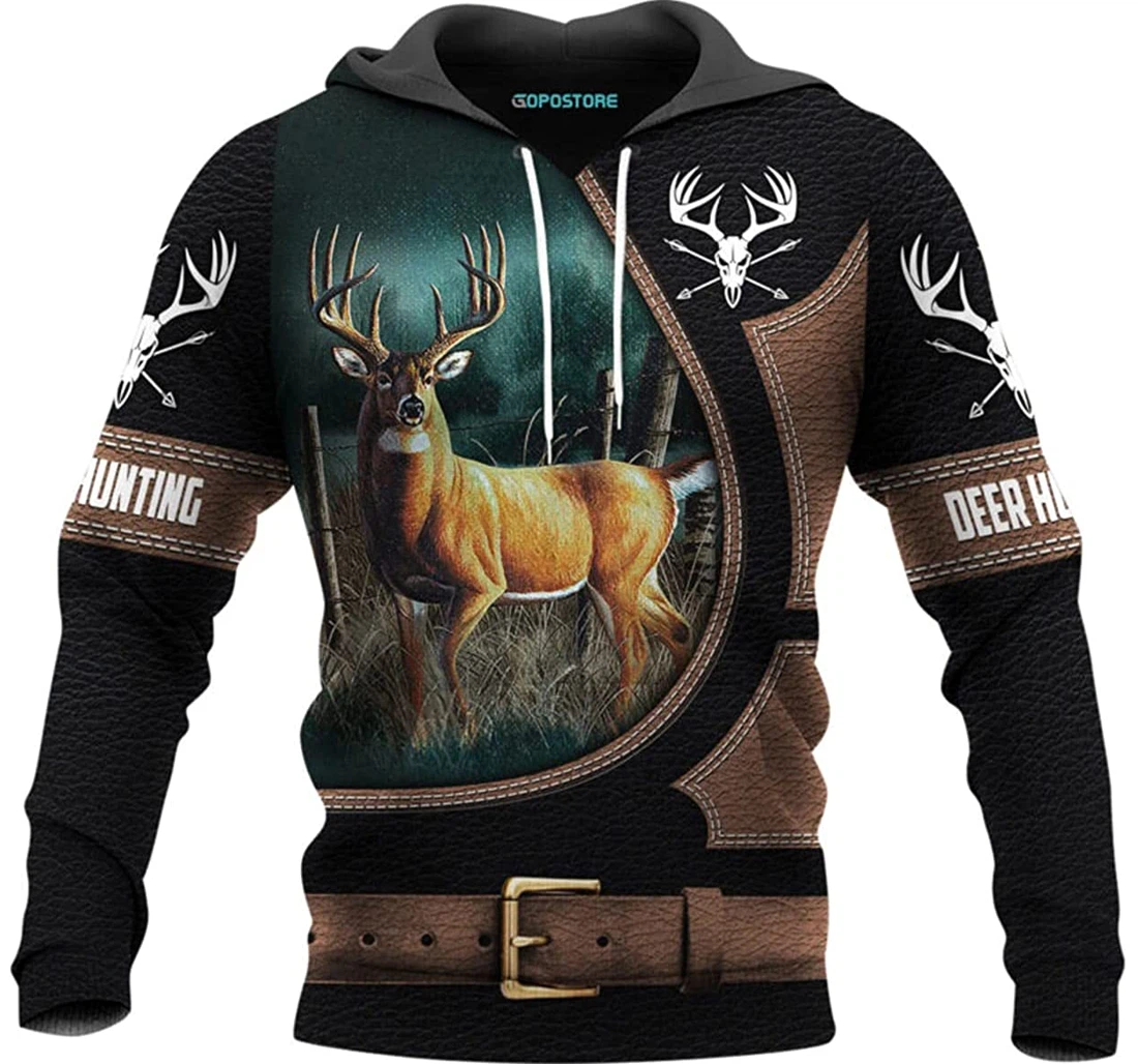 Moose Hunting Shirts Fleece Short - 3D Printed Pullover Hoodie