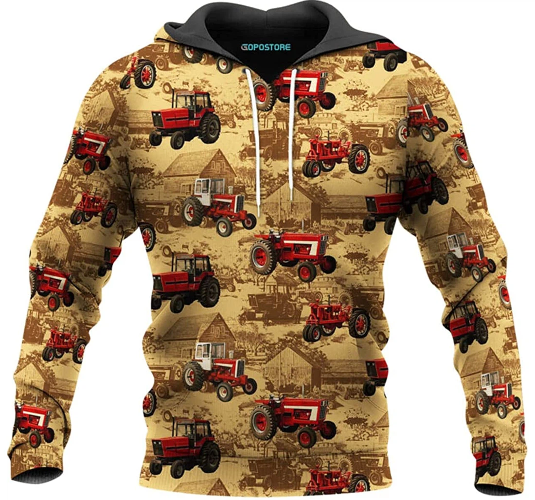 The Red Tractor Shirts Fleece Short - 3D Printed Pullover Hoodie