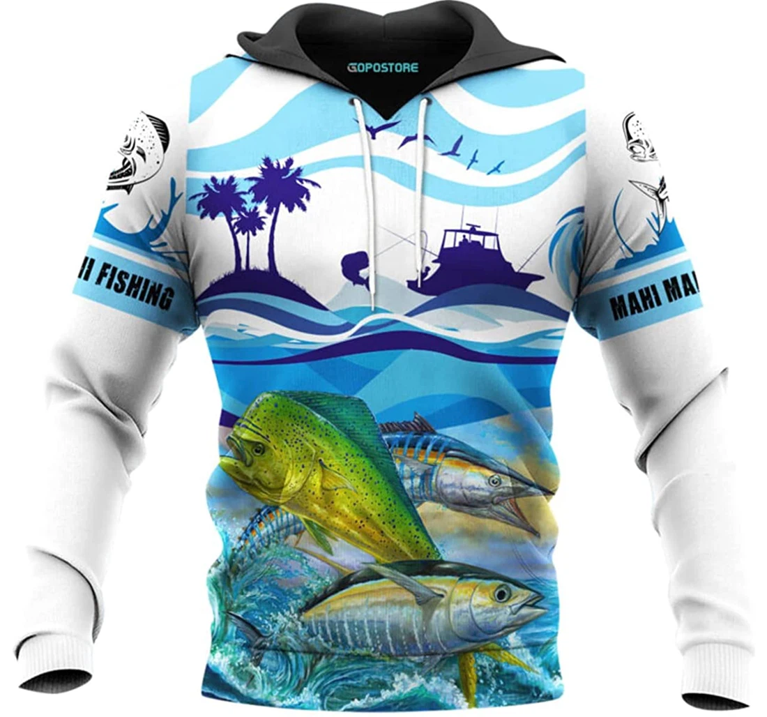 Love Mahi Mahi Fishing Shirts Fleece Short - 3D Printed Pullover Hoodie