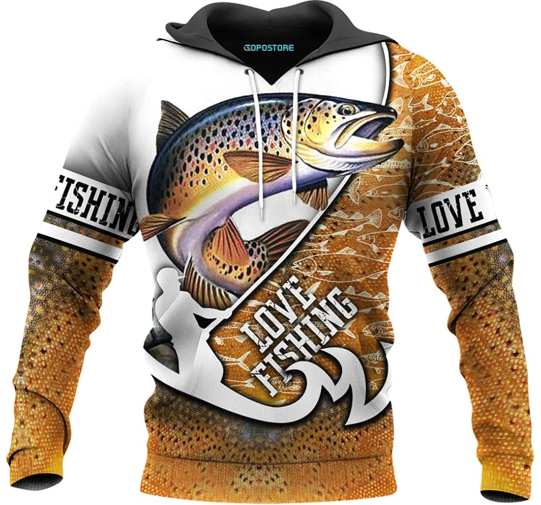 Love Trout Shirts Fleece Short - 3D Printed Pullover Hoodie