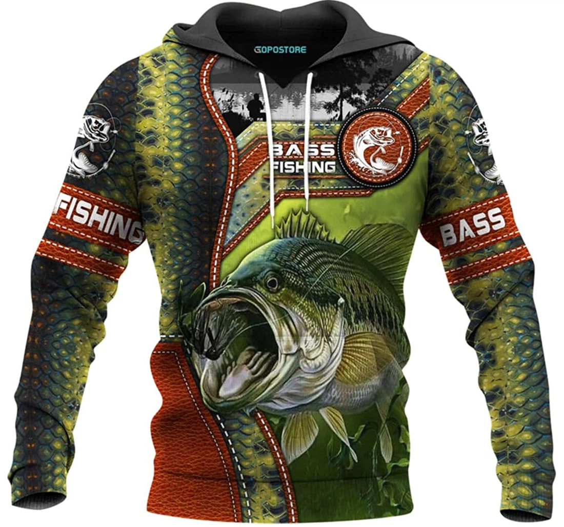 Bass Fishing Shirts Fleece Short - 3D Printed Pullover Hoodie