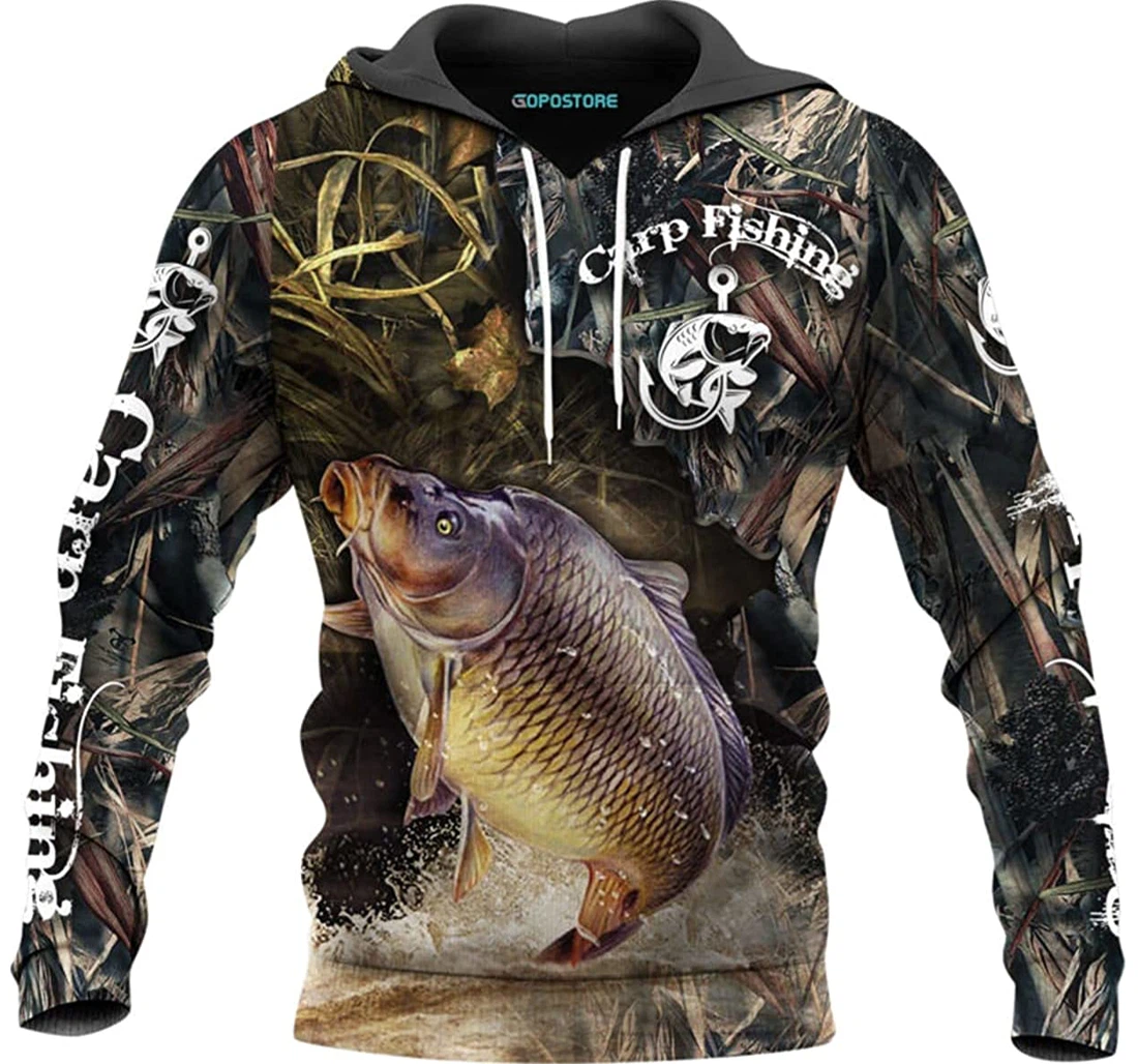 Carp Fishing Shirts Fleece Short - 3D Printed Pullover Hoodie