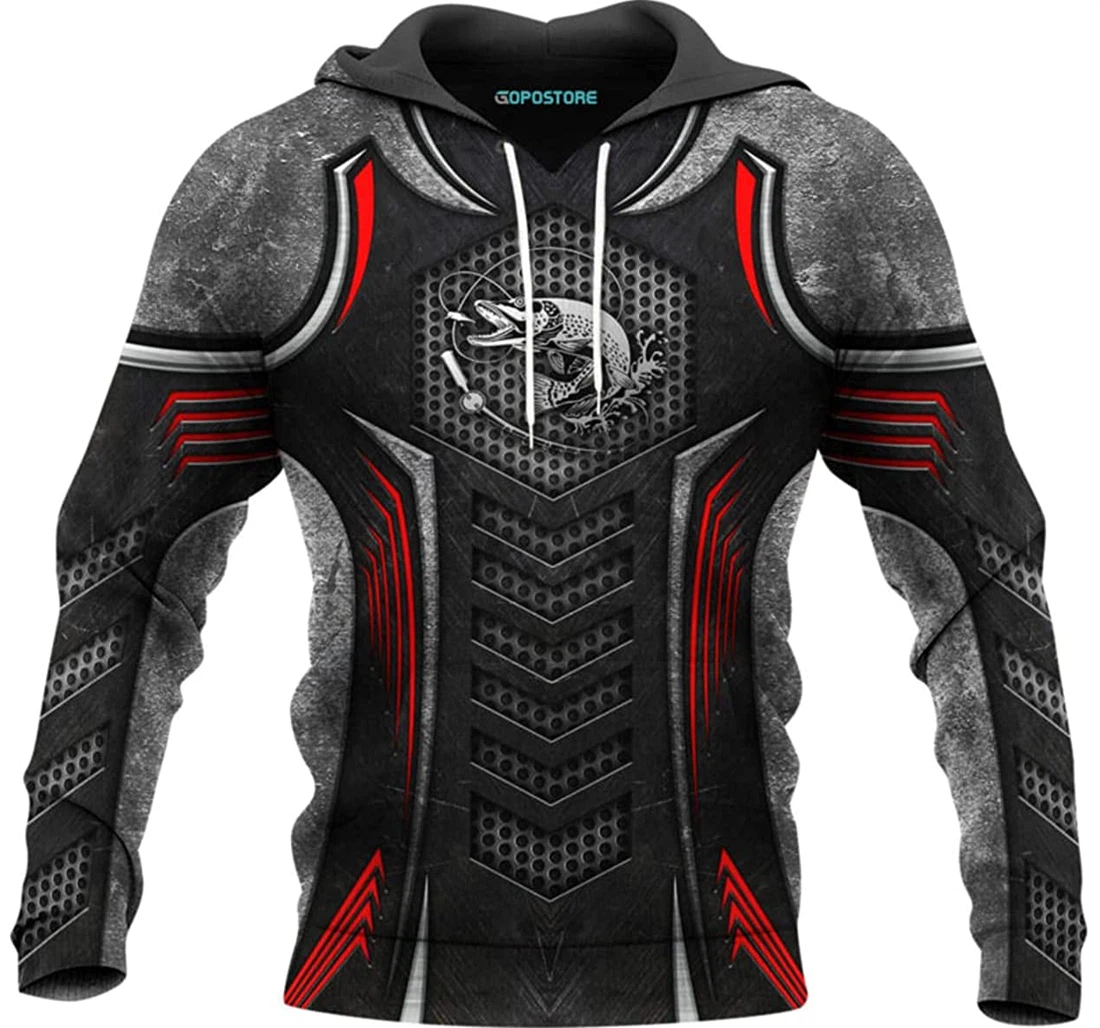 Metal Fishing Shirts Fleece Short - 3D Printed Pullover Hoodie