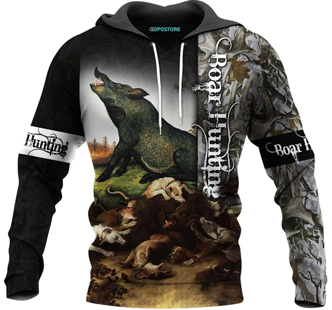 Boar Hunting Shirts Fleece Short - 3D Printed Pullover Hoodie