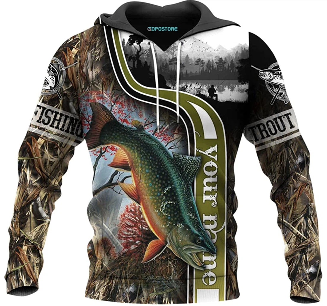 Love Trout Fishing Shirts Fleece Short - 3D Printed Pullover Hoodie