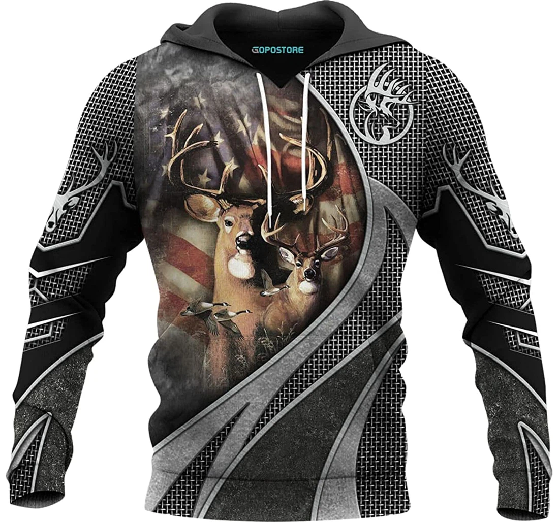 Deer Hunting Shirts Fleece Short - 3D Printed Pullover Hoodie