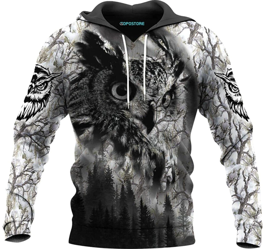 Owl Art Shirts Fleece Short - 3D Printed Pullover Hoodie