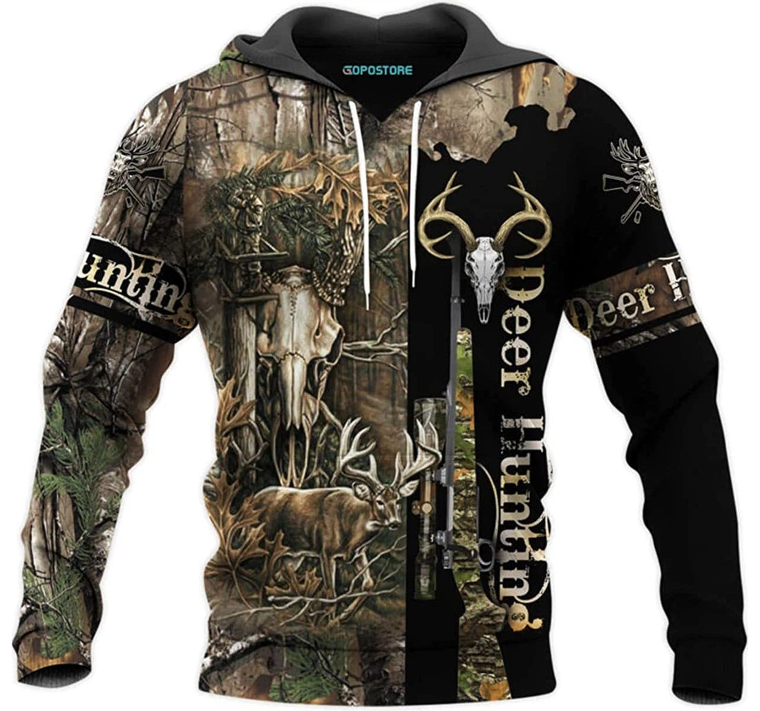 Deer Hunting Shirts Fleece Short - 3D Printed Pullover Hoodie