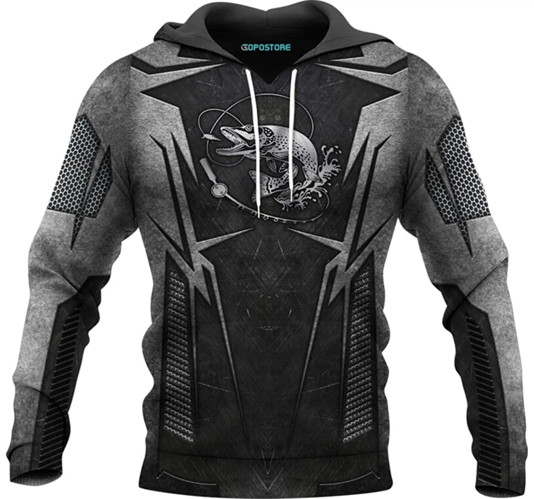 Metal Fishing Shirts Fleece Short - 3D Printed Pullover Hoodie