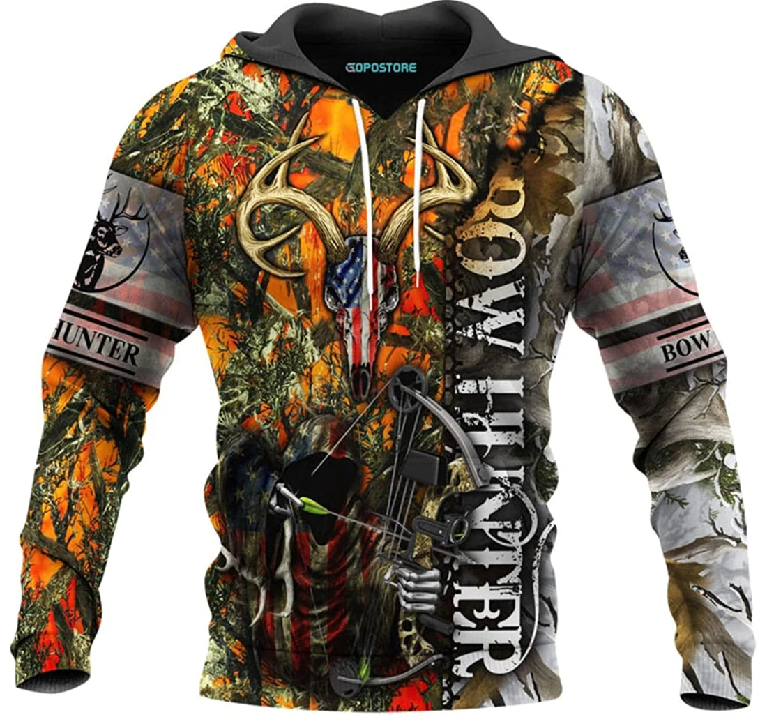 Bow Hunting Shirts Fleece Short - 3D Printed Pullover Hoodie