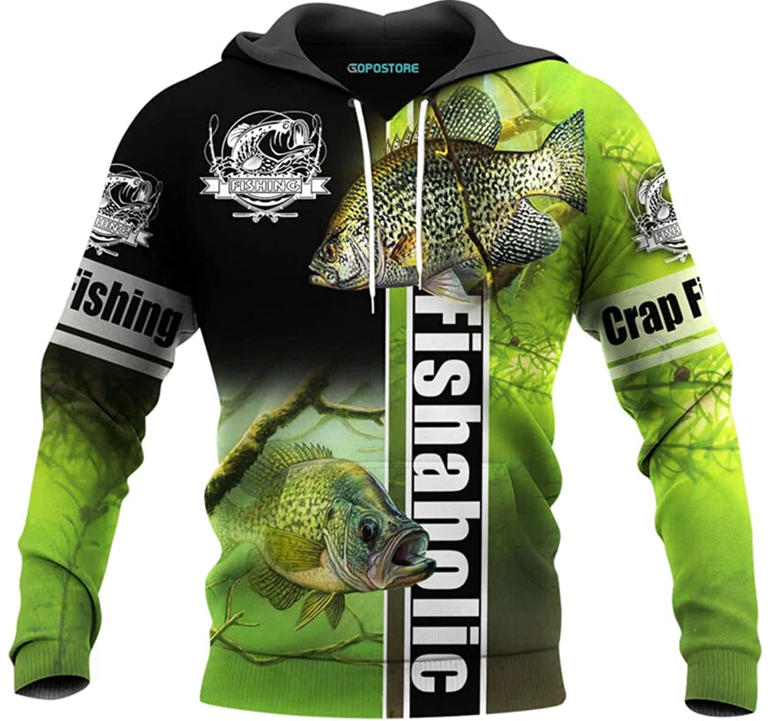 Crappie Fishing Shirts Fleece Short - 3D Printed Pullover Hoodie