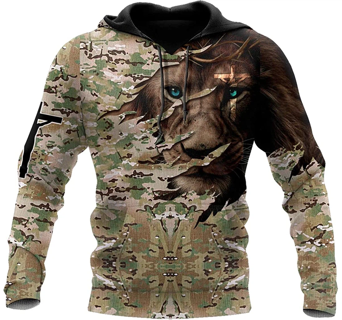 Lion Camo - 3D Printed Pullover Hoodie